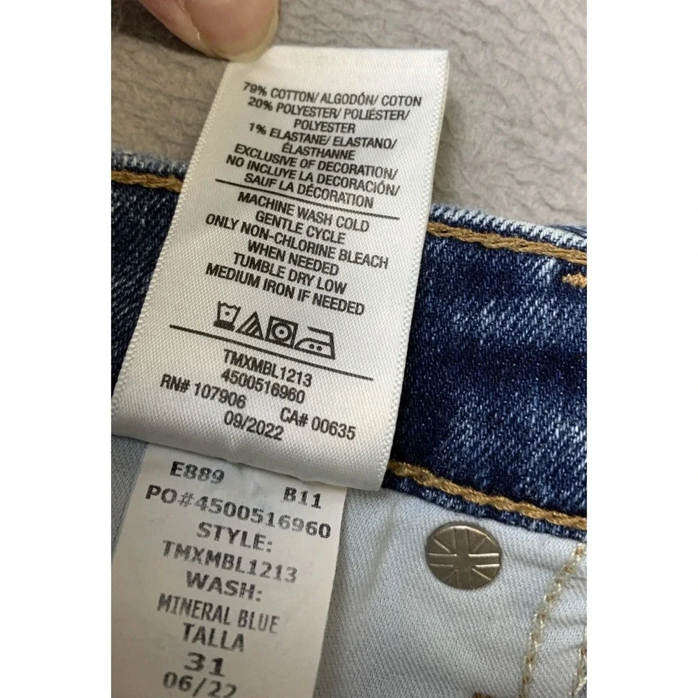 Hudson Holly Jeans Women's Size 31 Blue Denim Distressed‎ Button Fly Raw Hem